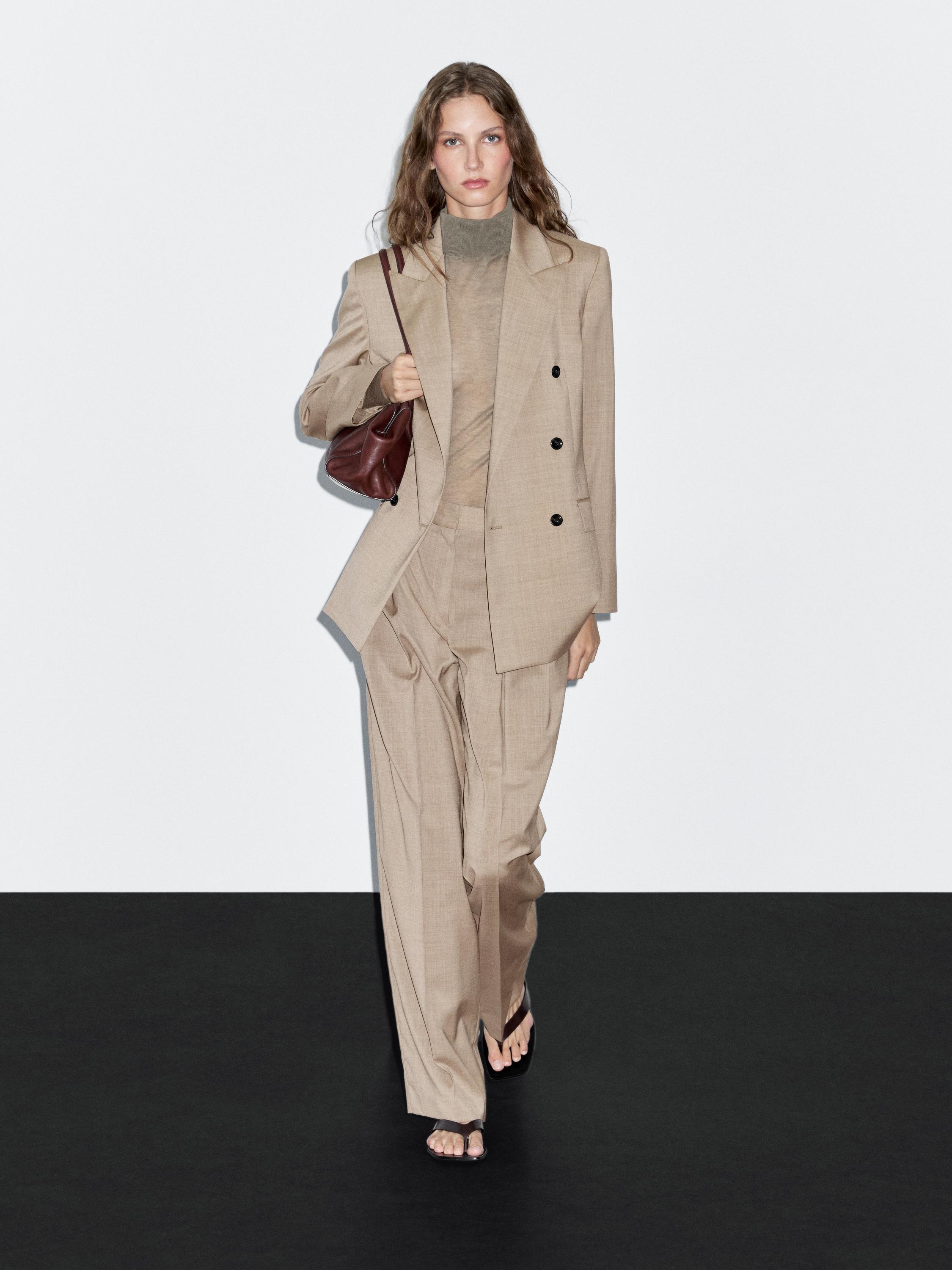 100% wool double-breasted blazer